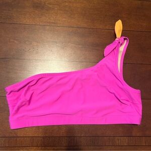 Old Navy Women’s One Shoulder Pink Bikini Top with Orange Accents Size XXL